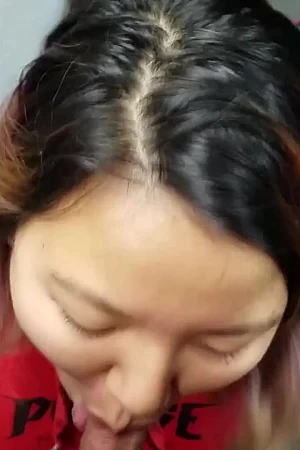 Asian gets huge load on tits