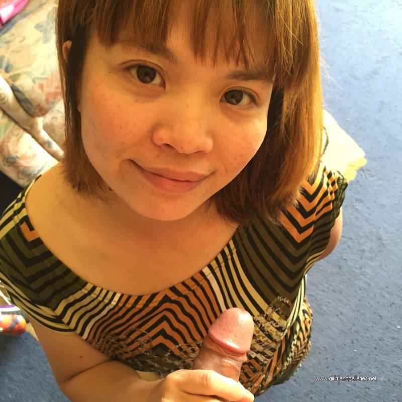 Chinese wife in the backyard