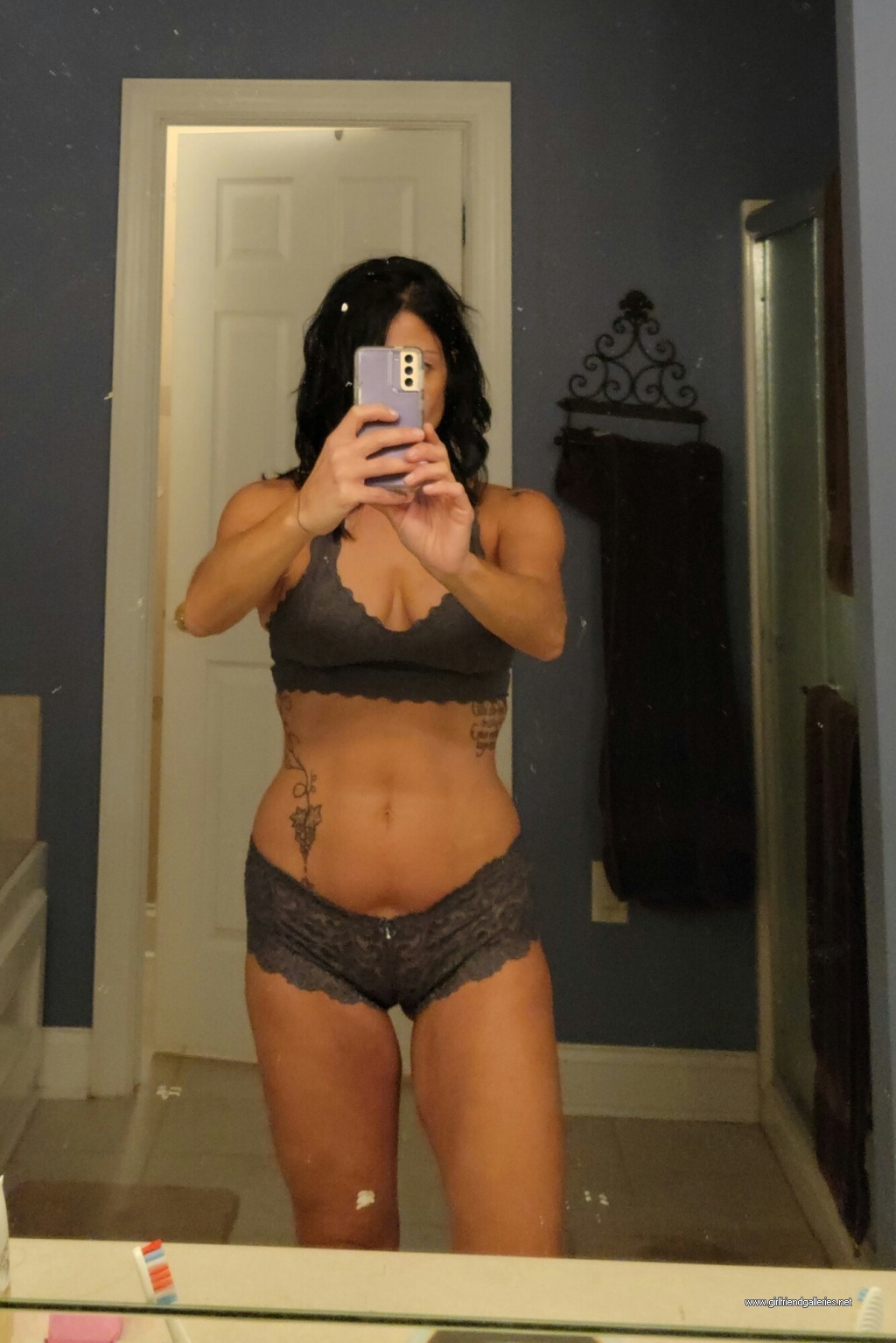 Sexy Italian taking off her new outfits