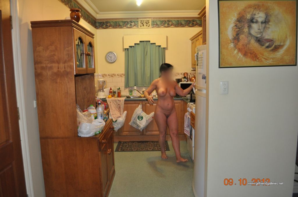 At home totally naked as usual.